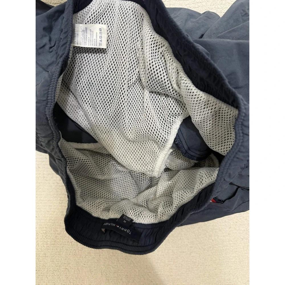 Tommy Hilfiger Mens Swim Trunks Shorts Navy Blue Solid Board Shorts Size M